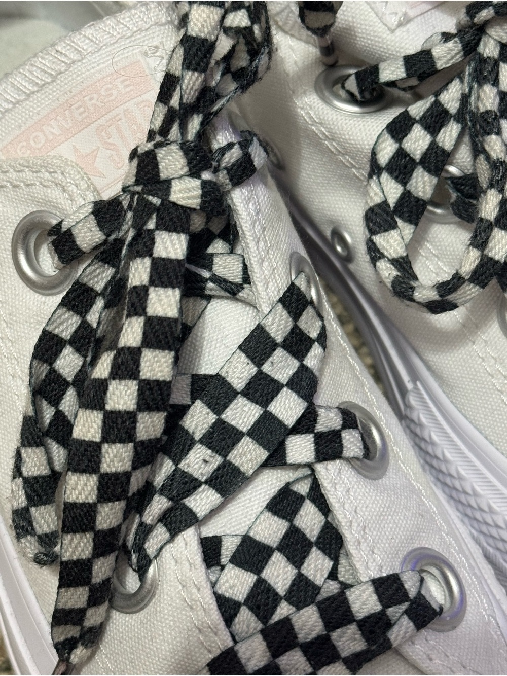 CONVERSE CHUCK TAYLOR All Star Lift Platform Sneakers W/ Checkered Laces EU 37.5 - Picture 12 of 16